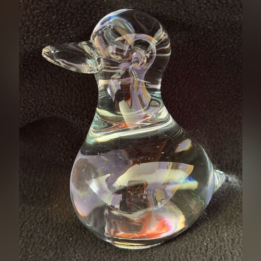 Interpur Crystal Art Glass Duck Figurine Paperweight New Original Packaging